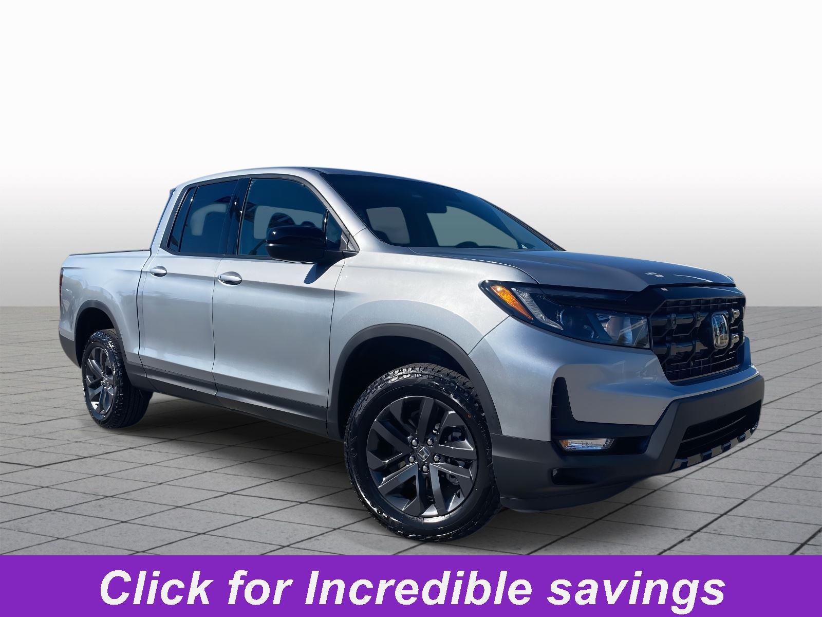 2026 Honda Ridgeline Sport in Solar Silver Metallic — front three-quarter view