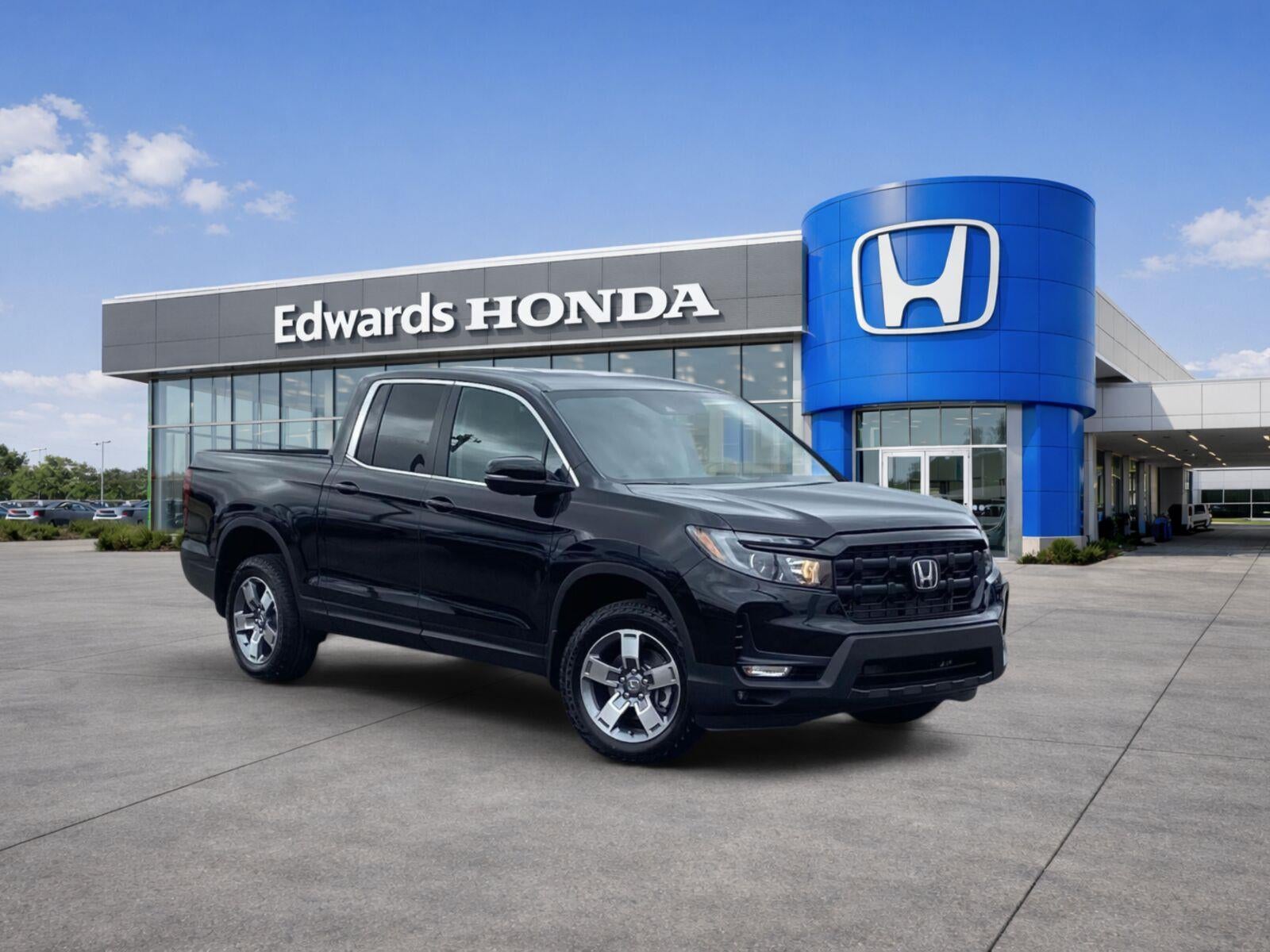 2026 Honda Ridgeline RTL in Crystal Black Pearl — front three-quarter view