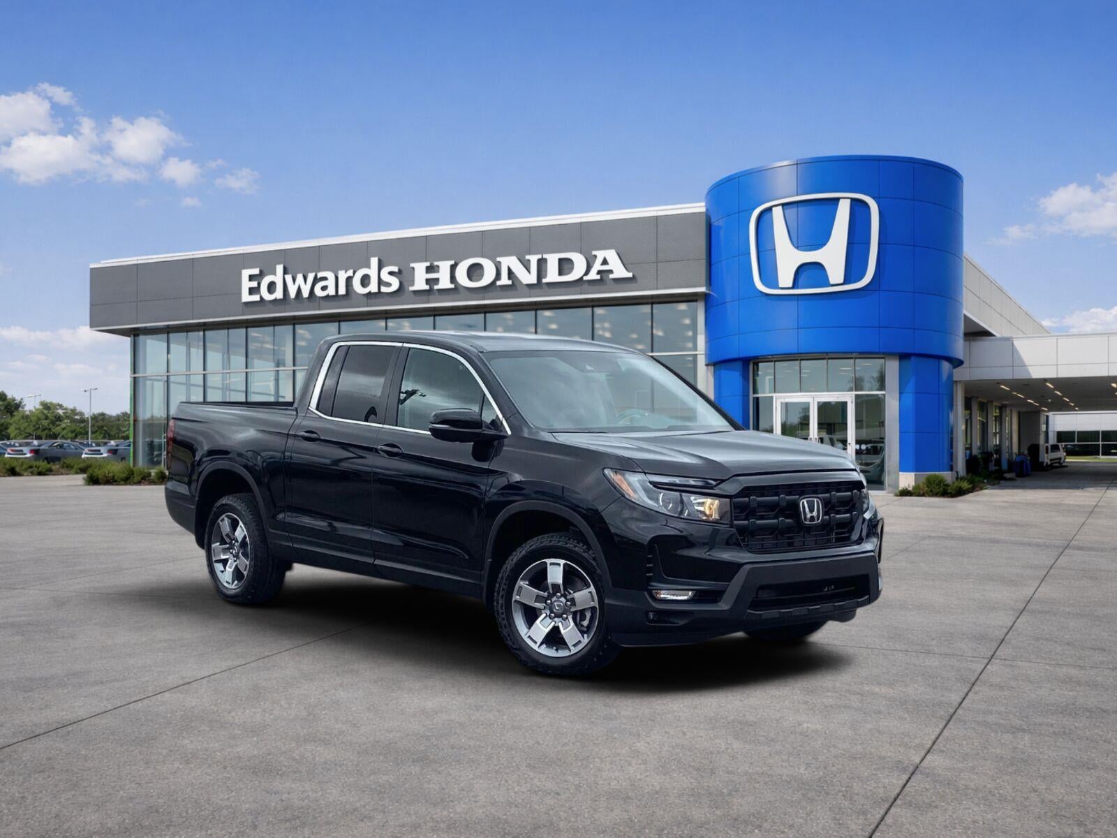2026 Honda Ridgeline RTL in Crystal Black Pearl — front three-quarter view