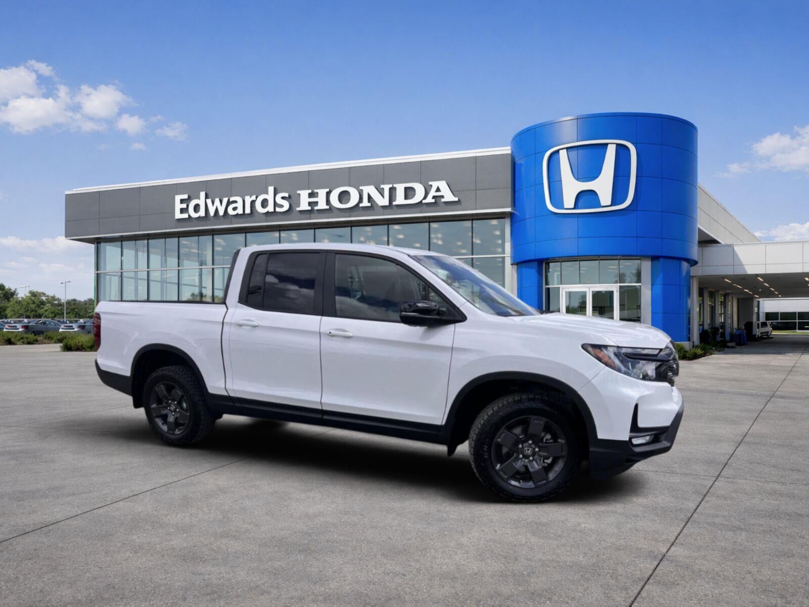 2026 Honda Ridgeline TrailSport in Platinum White Pearl — front three-quarter view